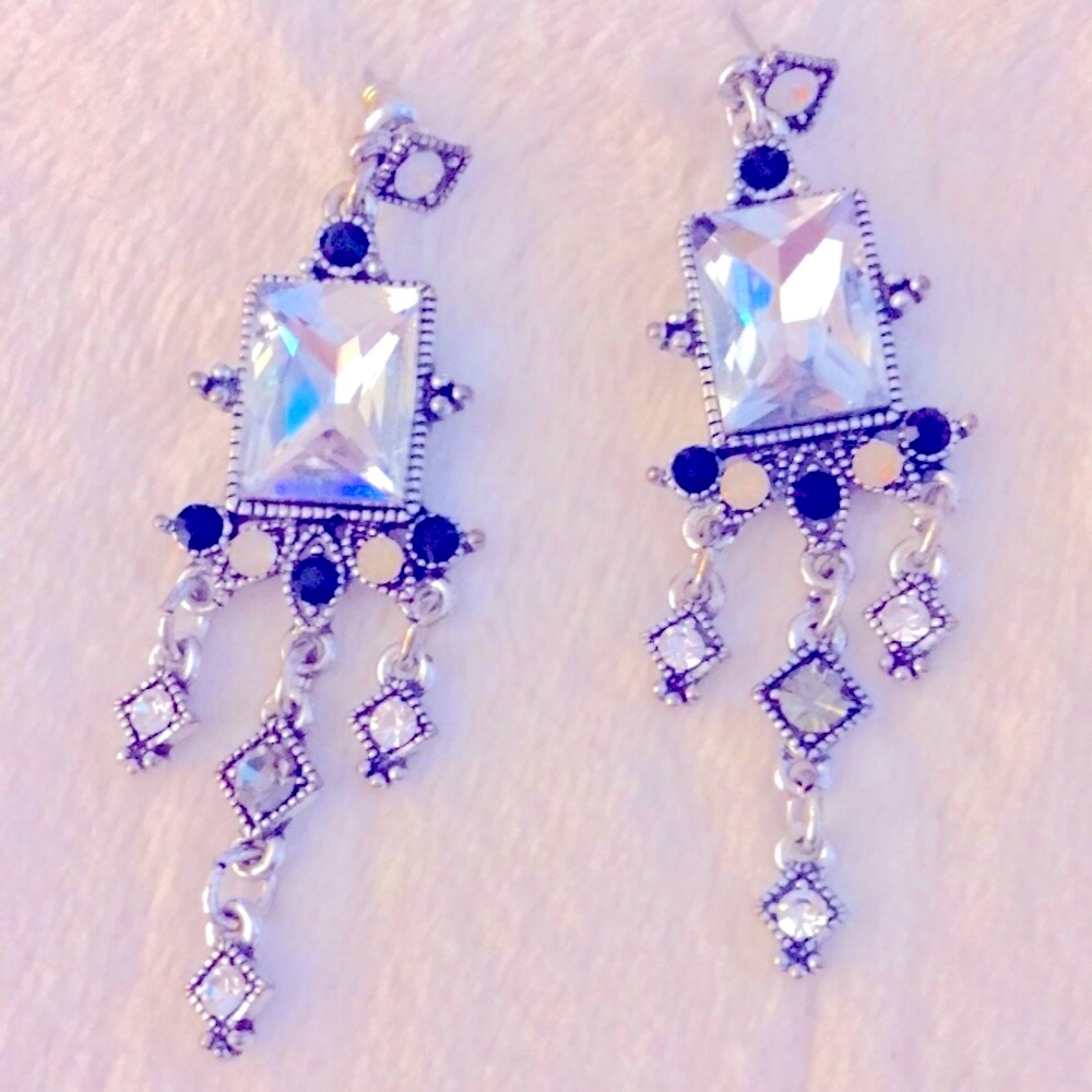 ART DECO CRYSTAL CHANDELIER EARRINGS